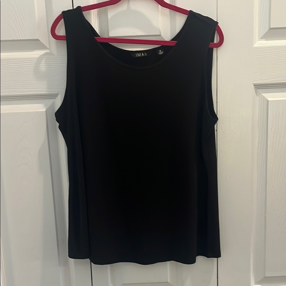 IMAN Black Sleeveless Tank Top